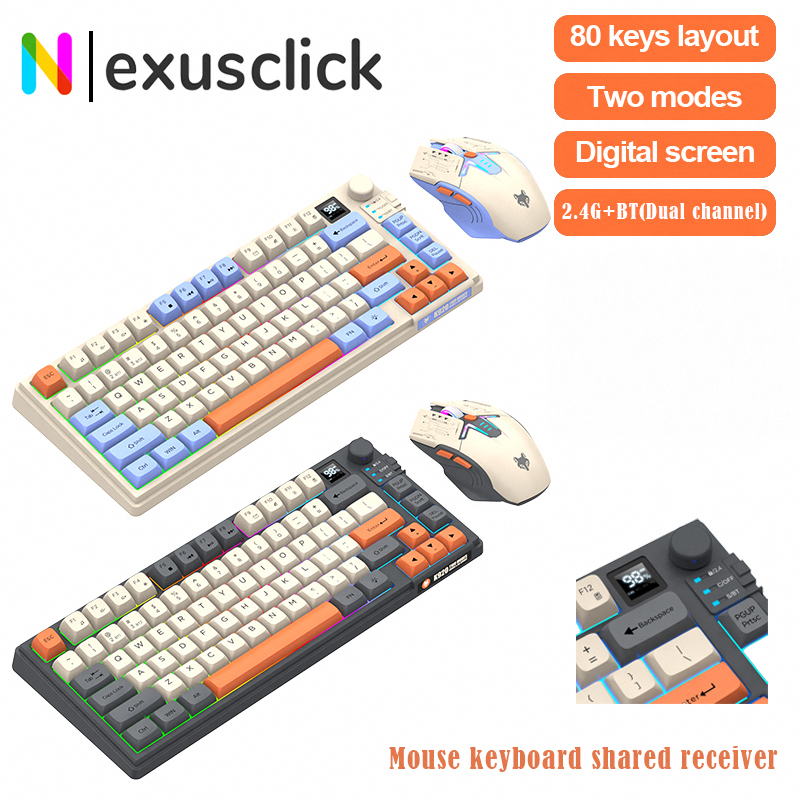 Gaming Keyboard Bundle - New Dual-Mode 80 Keys Wireless Gaming