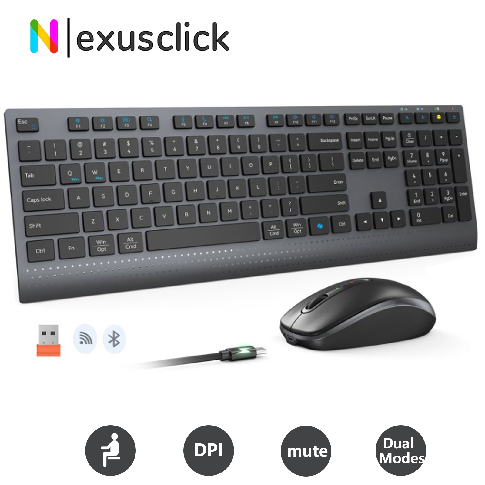 Gaming Keyboard Mouse And Headset Combo - Dual-mode 2.4G Wireless Keyboard Mouse Combo