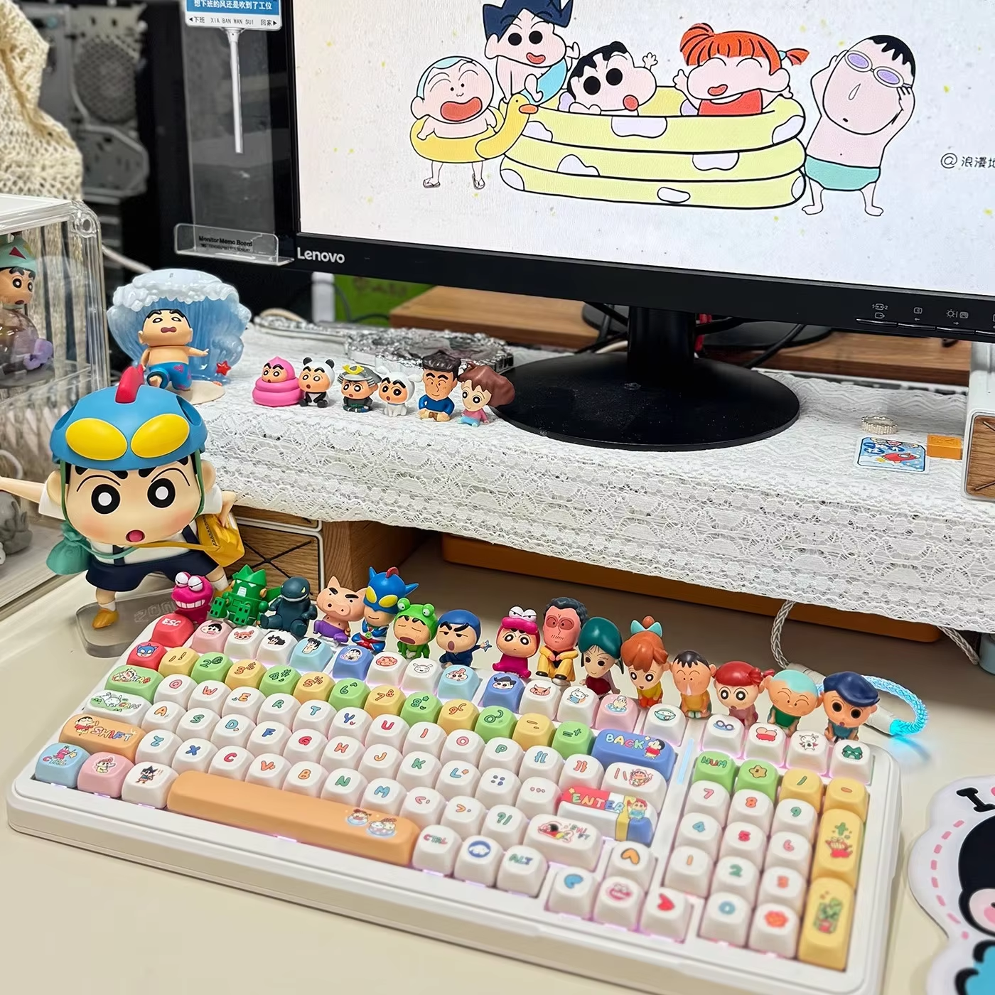 Gaming Keyboard Mechanical - Crayon Shin-chan MOA Keycap Cute Cartoon