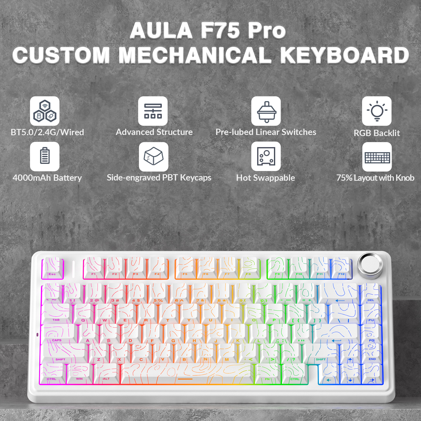 Gaming Keyboard Expensive - AULA F75 Pro Gasket Mounted Wireless
