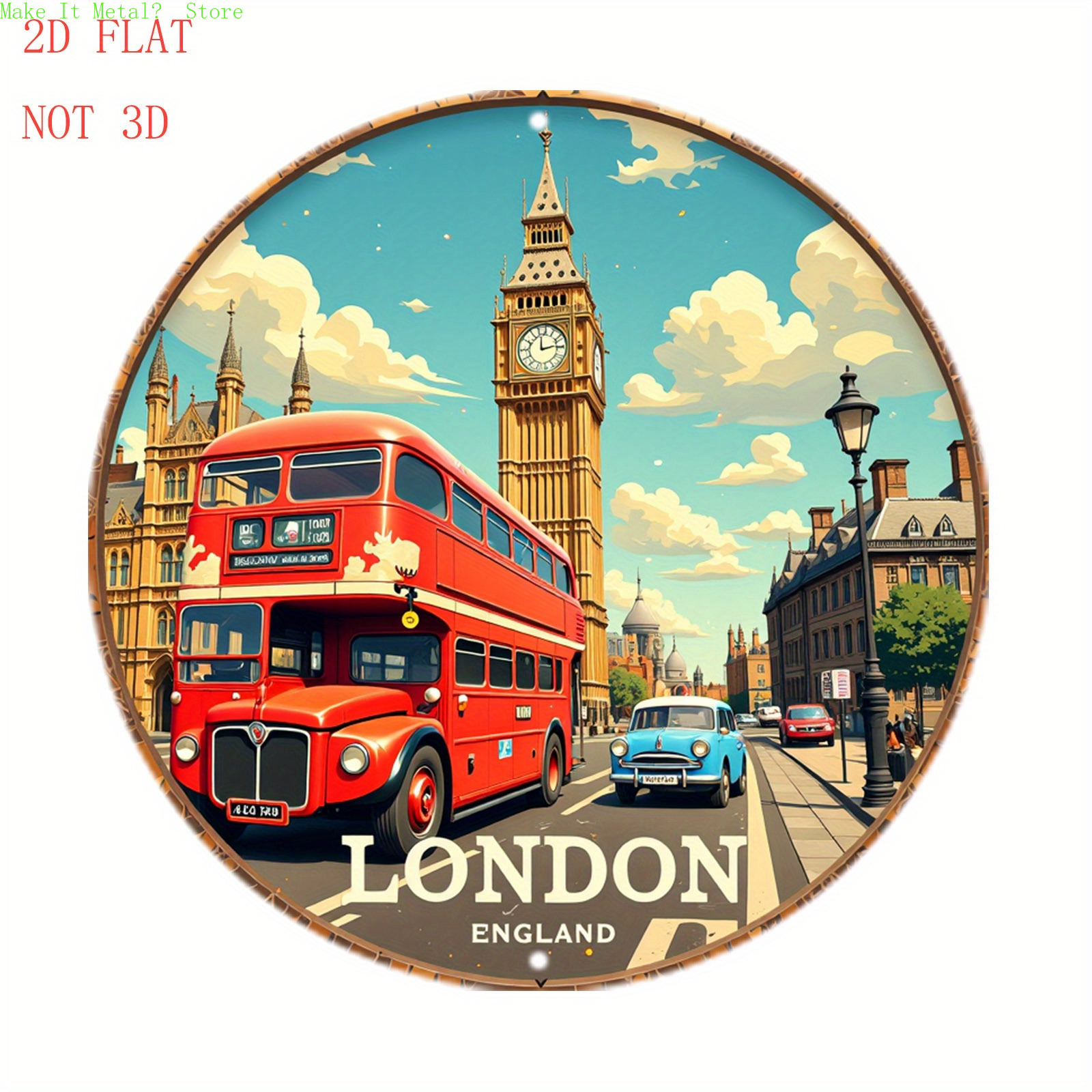 Brass Weight Plate - London England Red Double Decker Bus