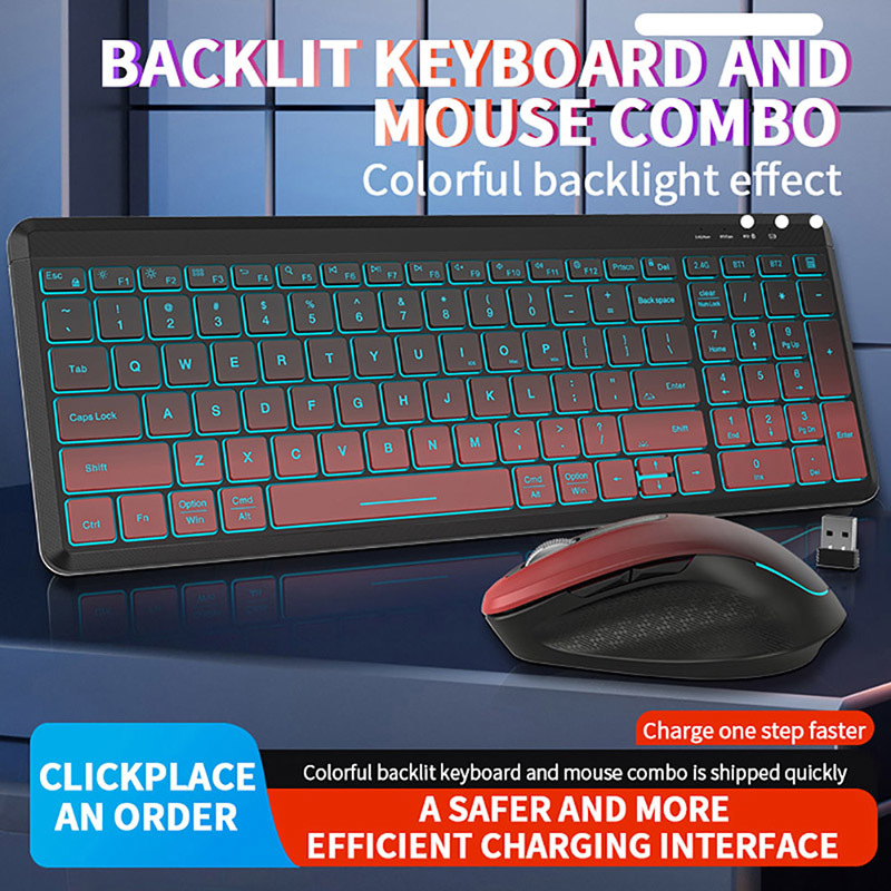RGB Backlit Silent Wireless Ke - Gaming Keyboard Bundle のレビューと価格