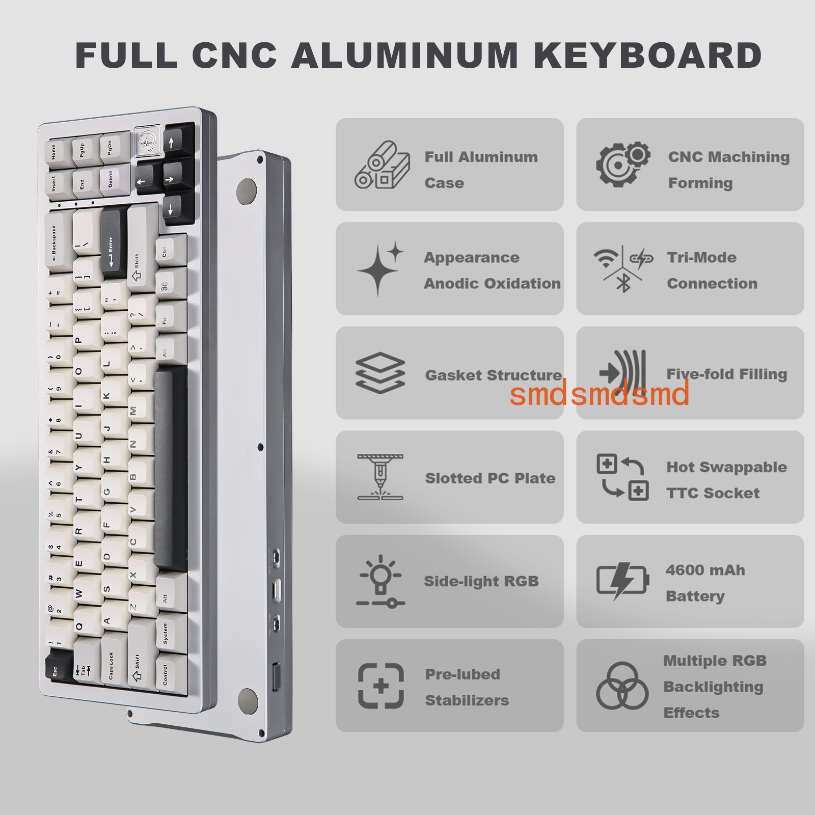AL71 Silver CNC Aluminum Mecha - Gaming Keyboard Wireless のレビューと価格