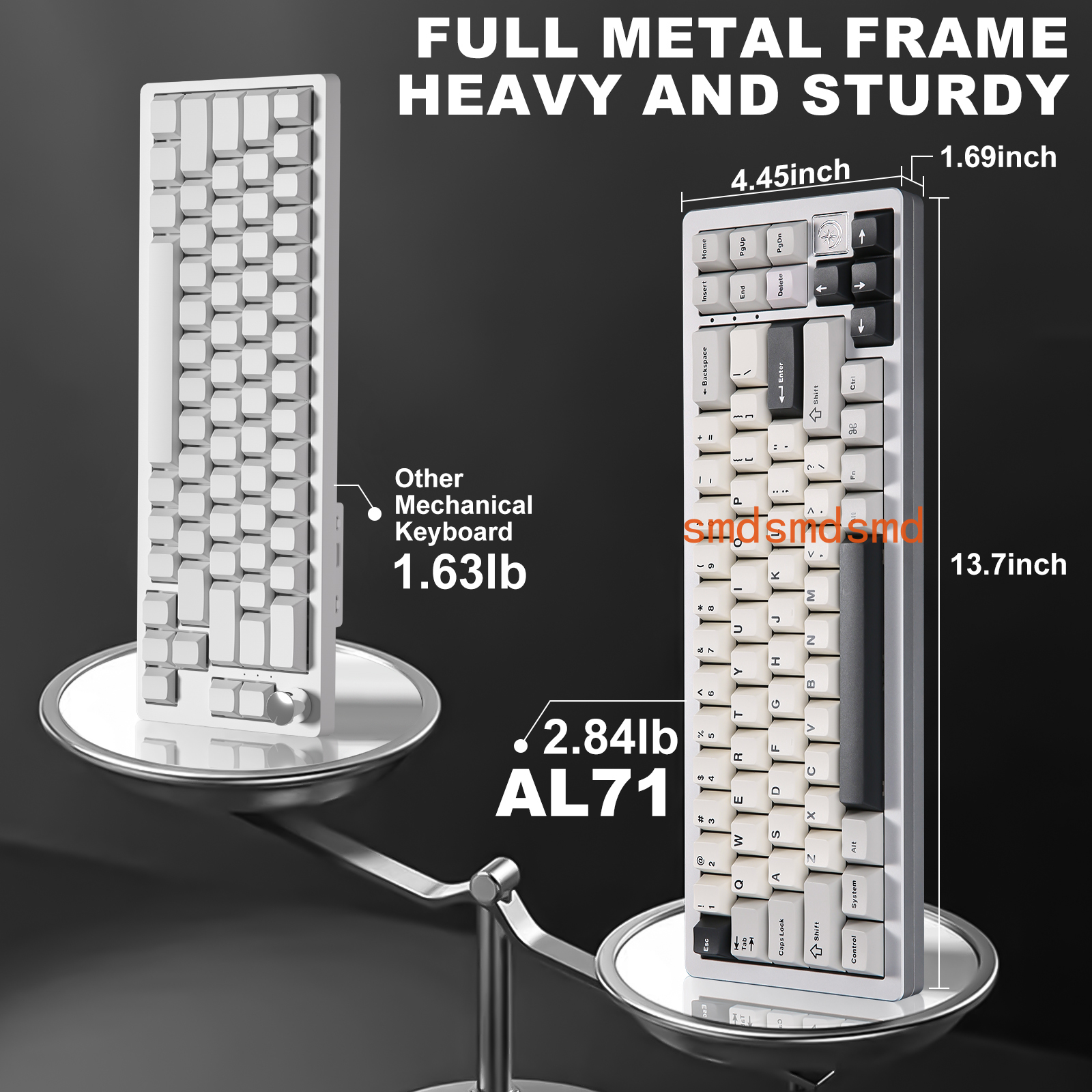 AL71 Silver CNC Aluminum Mecha - Gaming Keyboard Wireless のレビューと価格