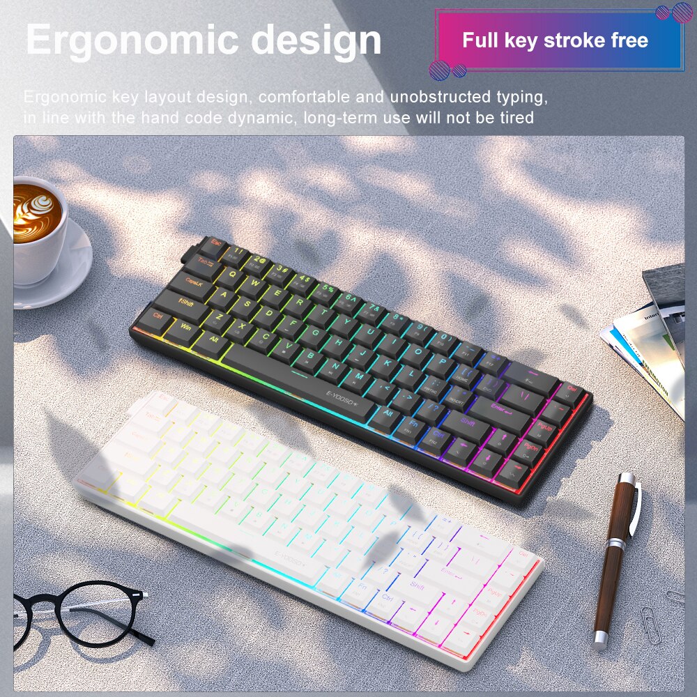 E-YOOSO A68 RGB Mini Slim USB  - Gaming Keyboard Bundle のレビューと価格