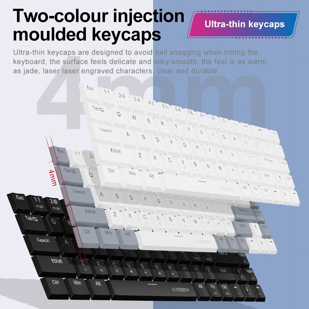 E-YOOSO A68 RGB Mini Slim USB  - Gaming Keyboard Bundle のレビューと価格