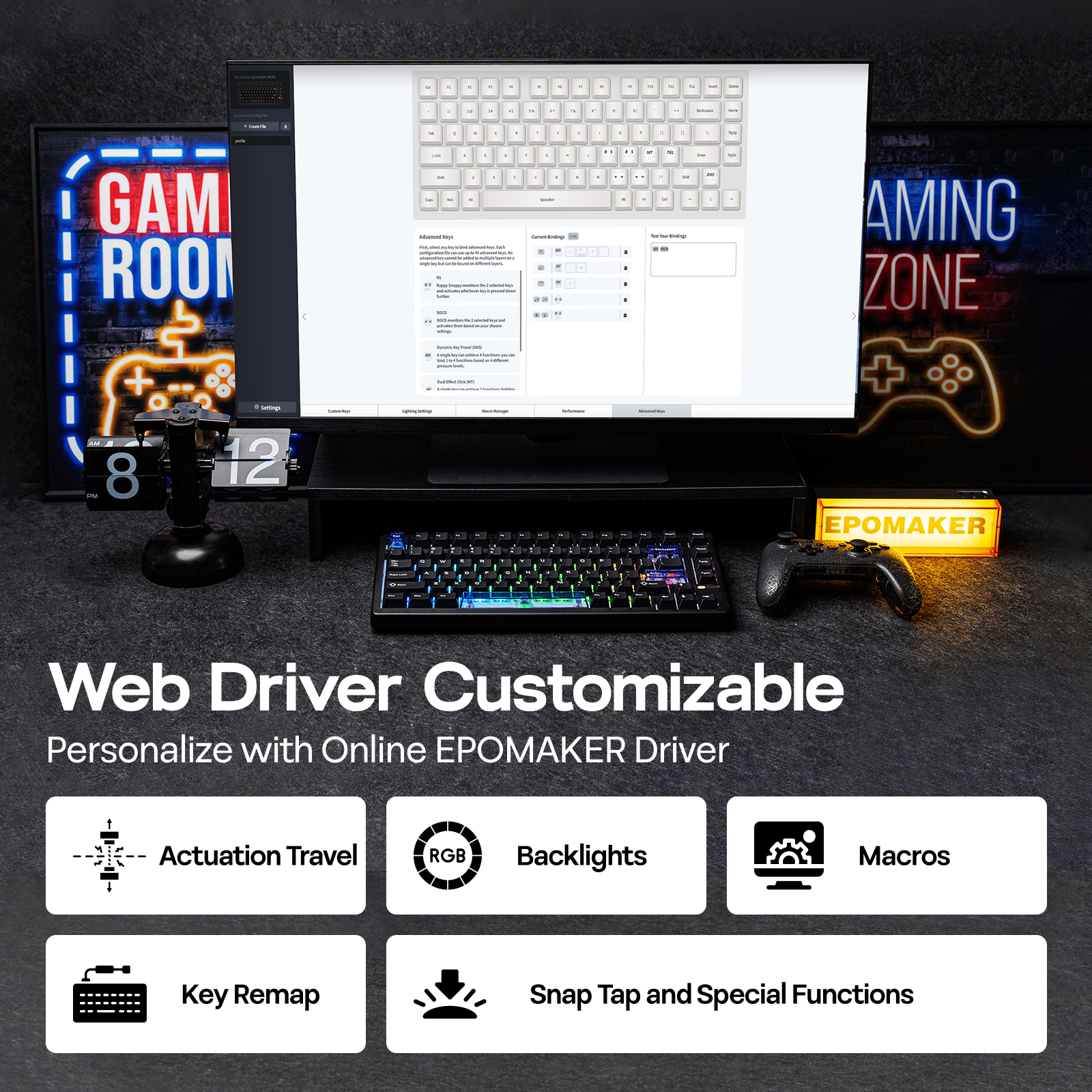 EPOMAKER HE80 75% US QWERTY La - Gaming Keyboard Expensive のレビューと価格