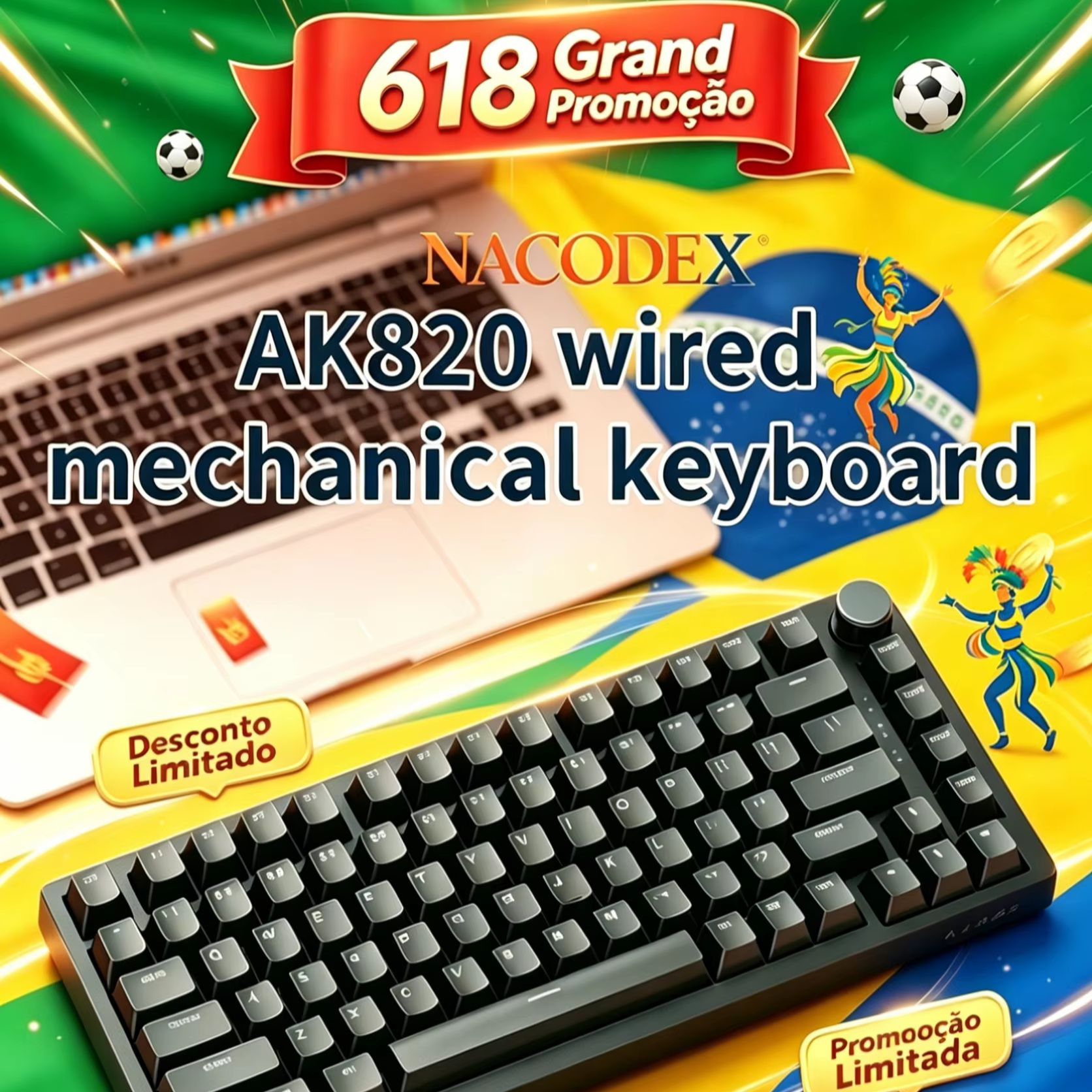 AJAZZ AK820 Wired With Rotary  - Gaming Keyboard Expensive のレビューと価格