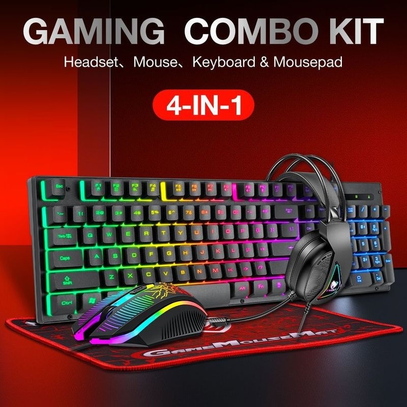 Bestseller T-Wolf Tf400 4 In 1 - Gaming Keyboard Mouse And Headset Combo のレビューと価格