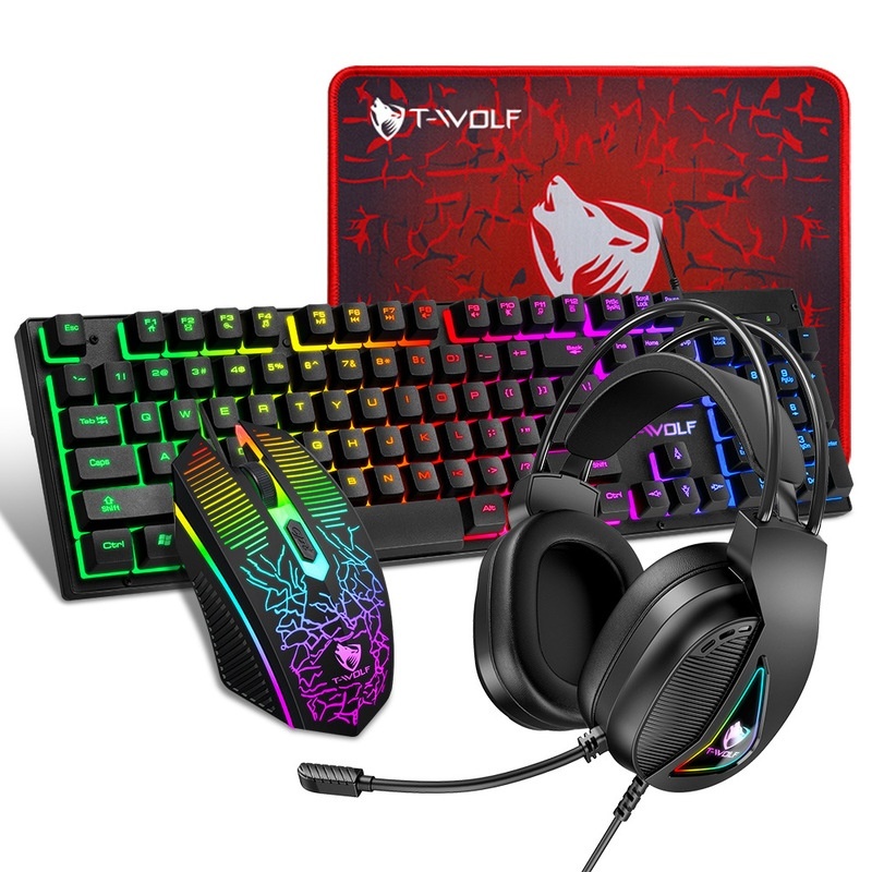 Bestseller T-Wolf Tf400 4 In 1 - Gaming Keyboard Mouse And Headset Combo のレビューと価格