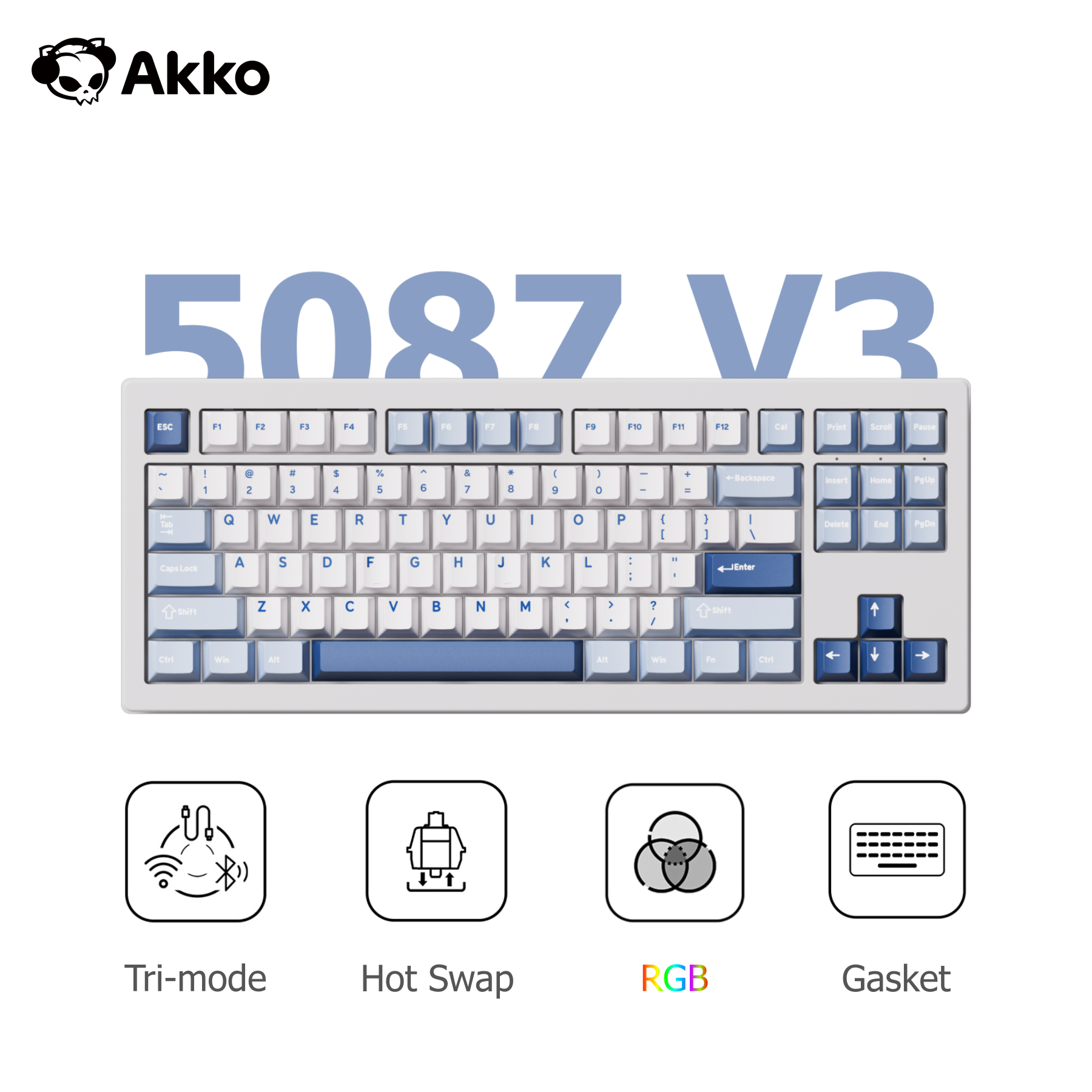 Akko 5087 V3 Tri-mode Keyboard - Gaming Keyboard Tkl のレビューと価格