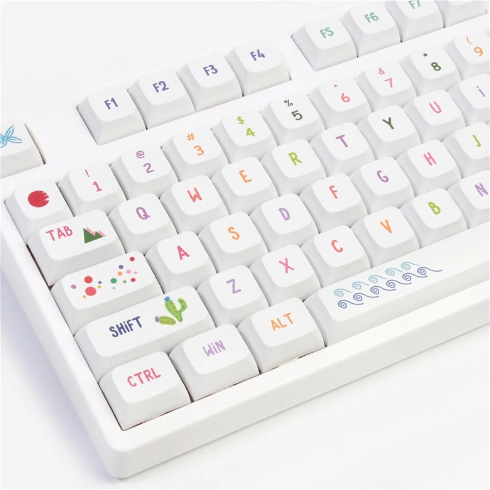 Vibrant Summer Art Keycaps 128 - Gaming Keyboard Tkl のレビューと価格