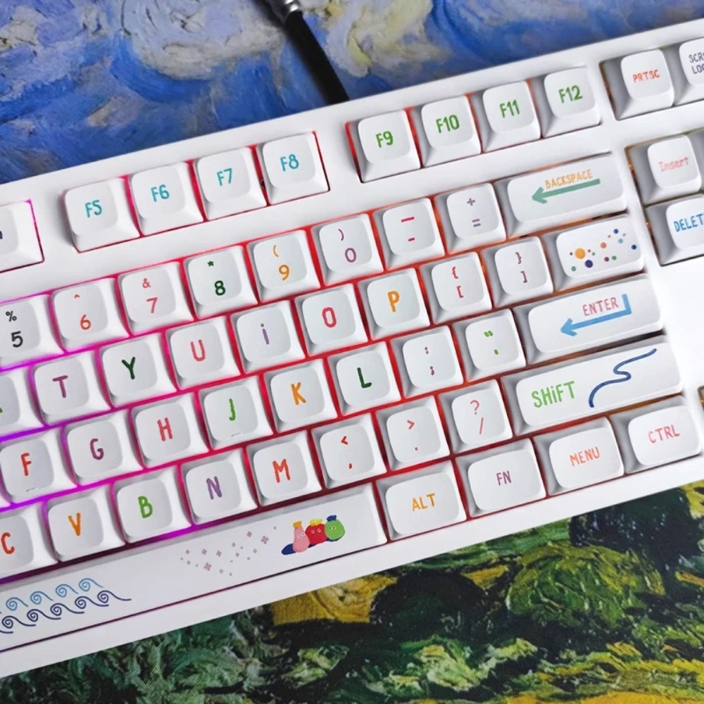 Vibrant Summer Art Keycaps 128 - Gaming Keyboard Tkl のレビューと価格