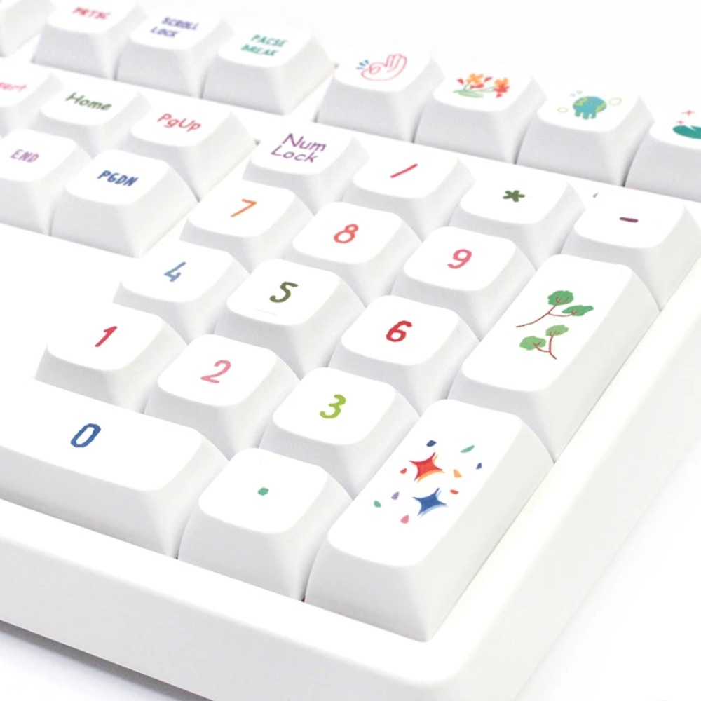 Vibrant Summer Art Keycaps 128 - Gaming Keyboard Tkl のレビューと価格