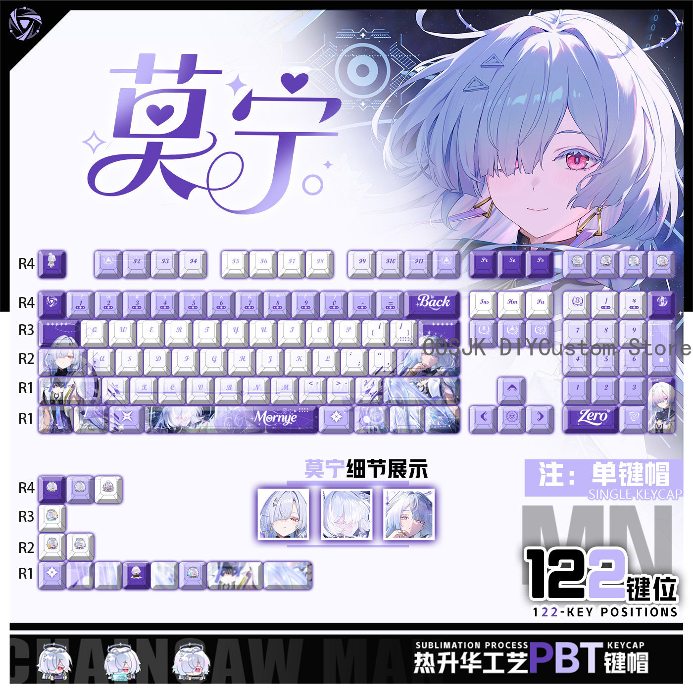 122 Keys Anime Mornye Wutherin - Gaming Keyboard Mechanical のレビューと価格