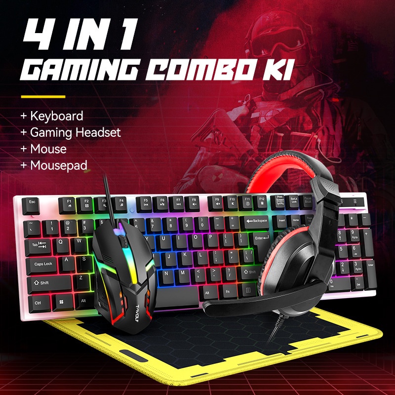 T-Wolf Tf240 4 In 1 Spanish Ga - Gaming Keyboard Mouse And Headset Combo のレビューと価格