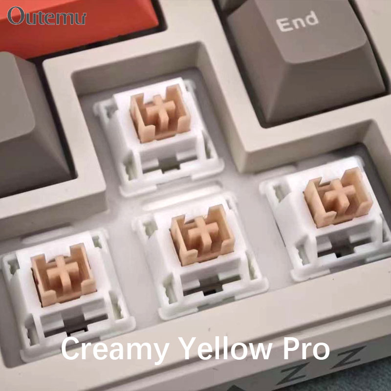 Outemu Cream Yellow Pro Switch - Gaming Keyboard That Is Quiet のレビューと価格