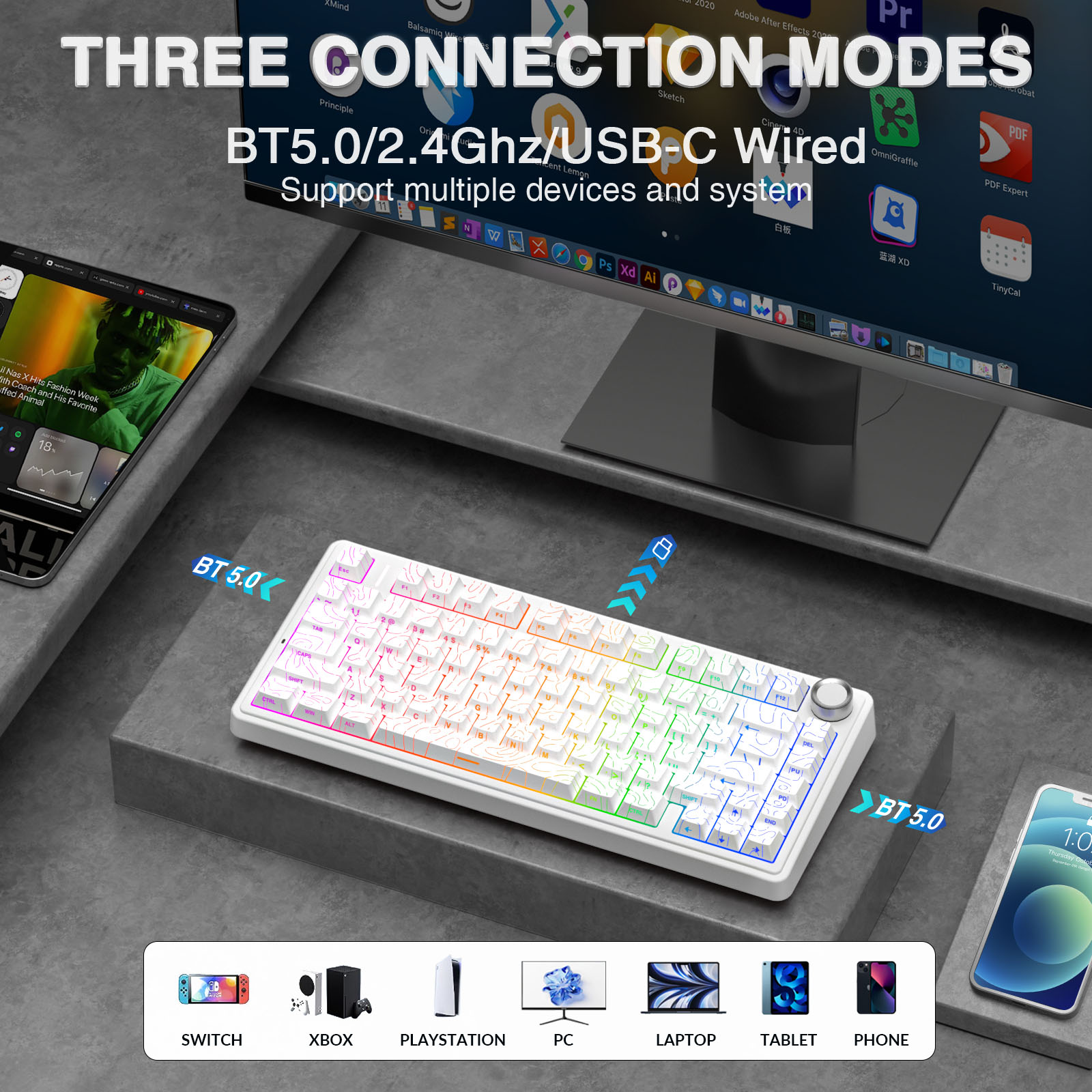 AULA F75 Pro Gasket Mounted Wi - Gaming Keyboard Expensive のレビューと価格