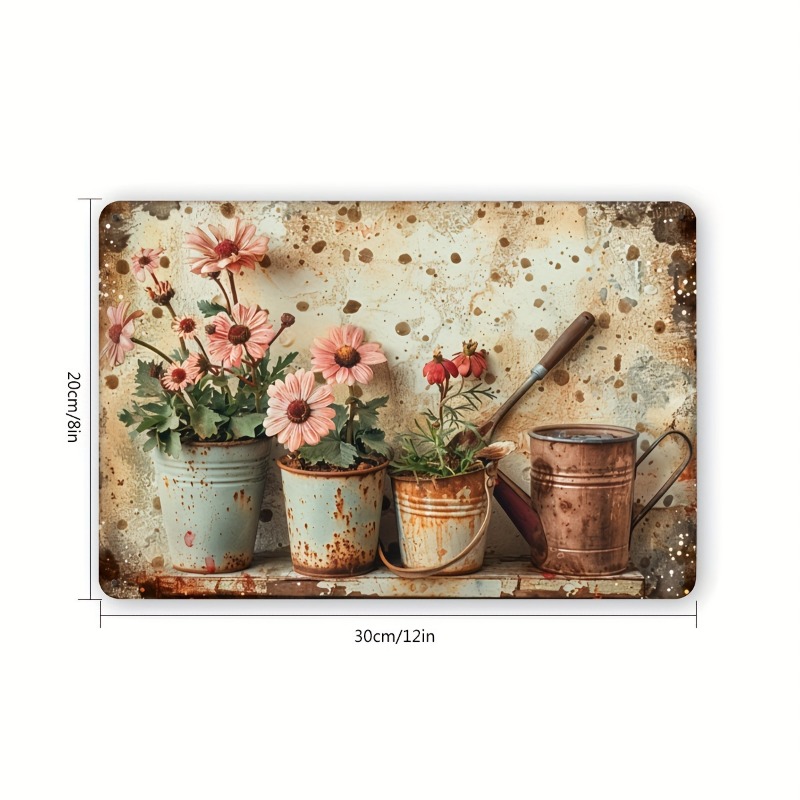 Vintage Floral Metal Tin Sign  - Brass Weight Plate のレビューと価格