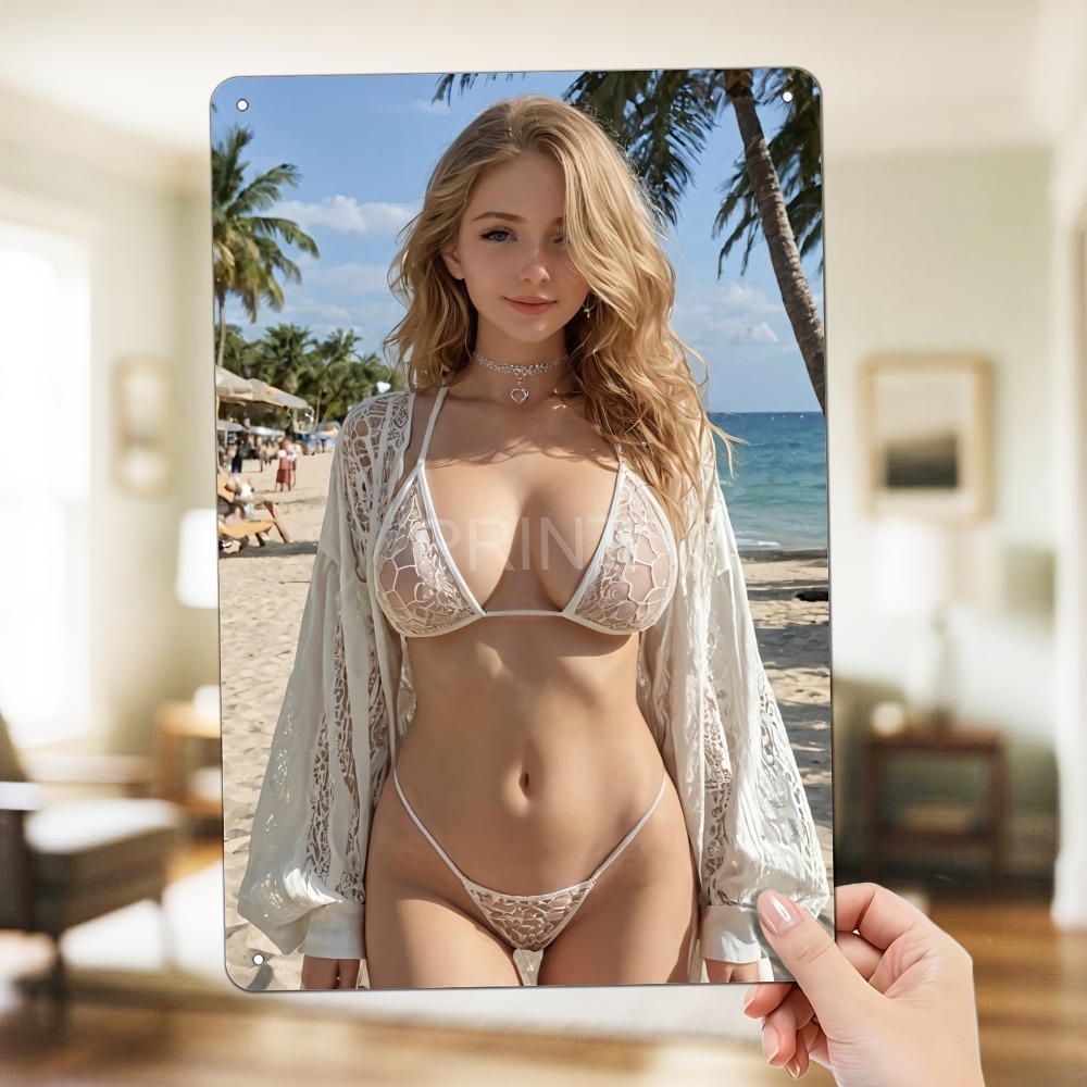 Blonde Bikini Curvy Girl Sexy  - Brass Weight Plate のレビューと価格
