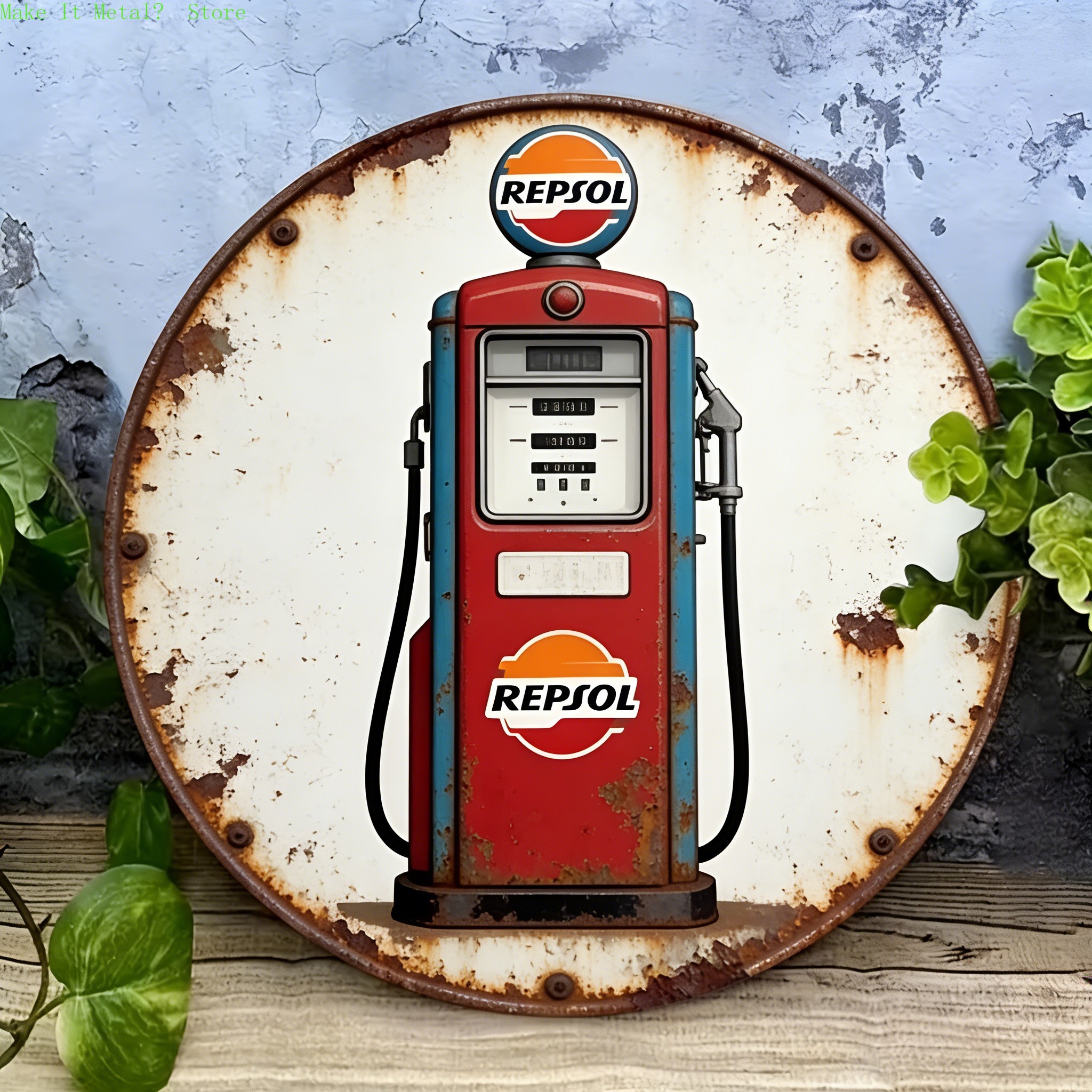 Vintage Repsol Gas Pump Metal  - Brass Weight Plate のレビューと価格