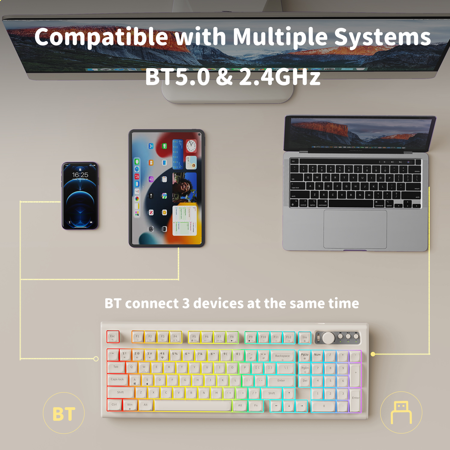 EWEADN V97 Cute Creamy Keyboar - Gaming Keyboard That Is Quiet のレビューと価格