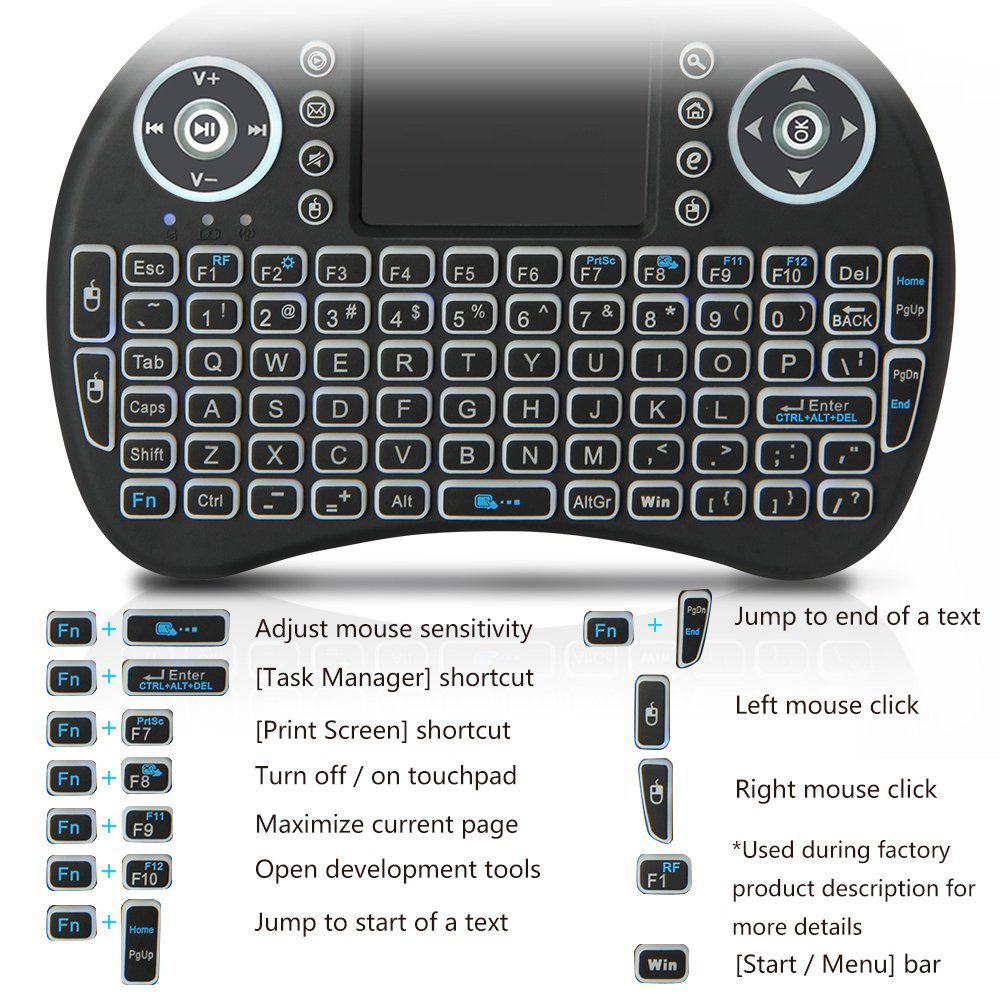 Backlit Mini Wireless Keyboard - Gaming Keyboard Bundle のレビューと価格