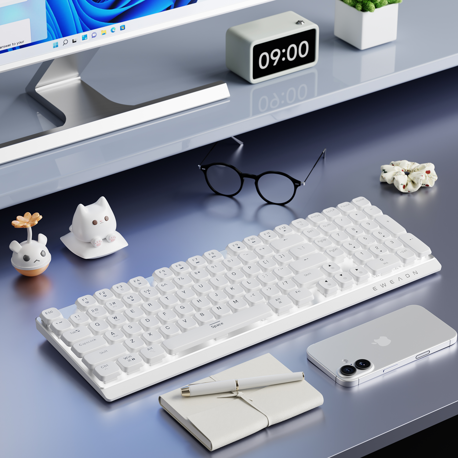 EWEADN Wireless Low-Profile Me - Gaming Keyboard Mechanical のレビューと価格