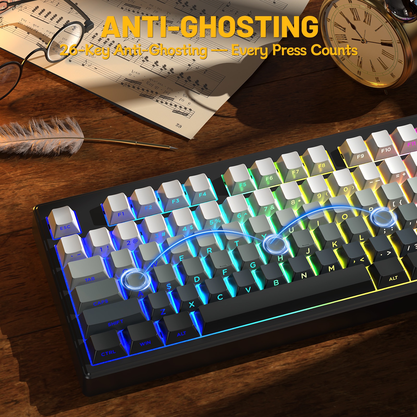 ZIYOULANG M87V2 87 Keys Tri-Mo - Gaming Keyboard That Is Quiet のレビューと価格
