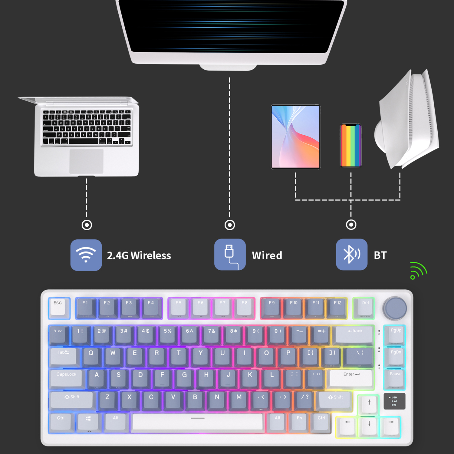 RK ROYAL KLUDGE M75 2.4G Wirel - Gaming Keyboard Bundle のレビューと価格