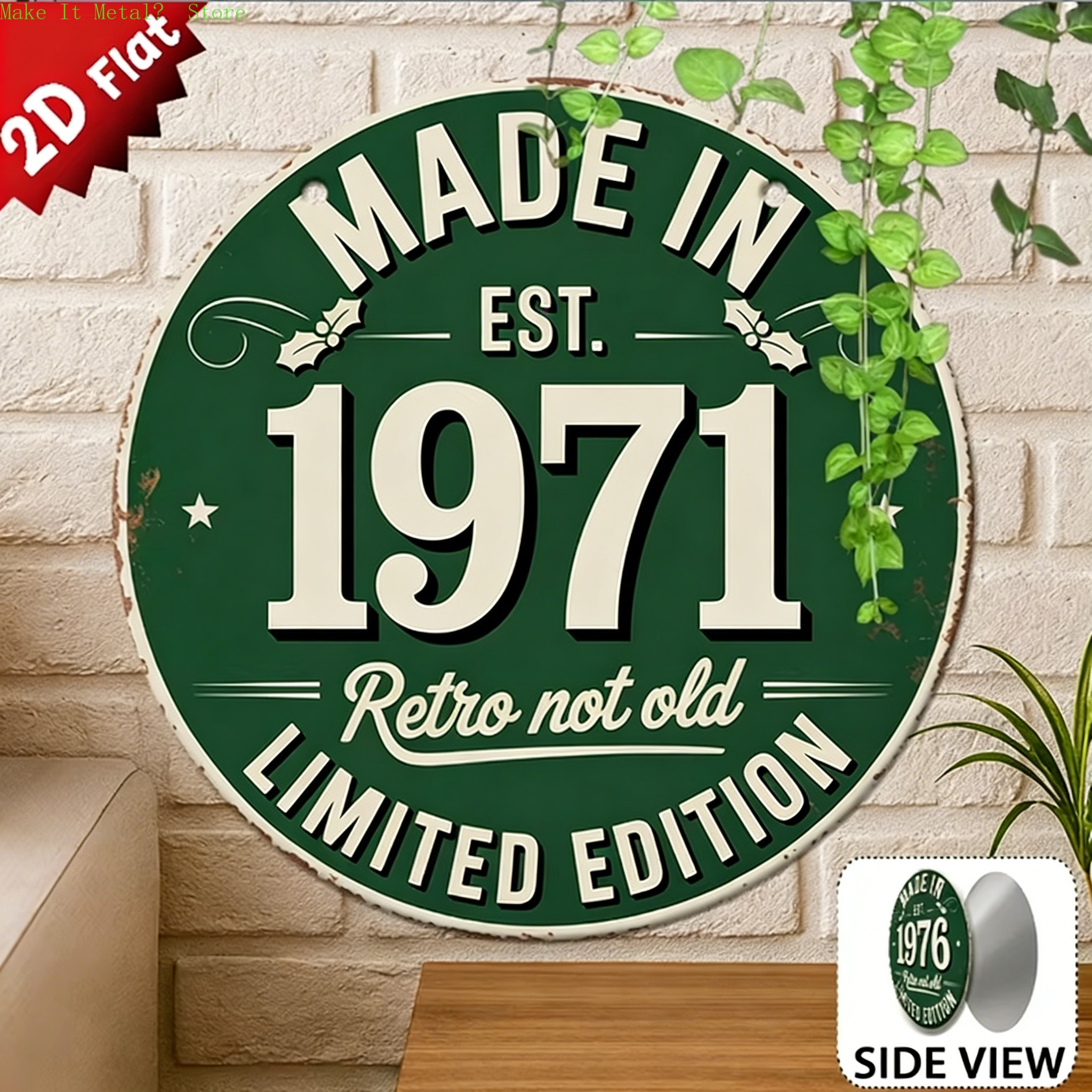 Made in 1976 Retro Not Old 2D  - Brass Weight Plate のレビューと価格