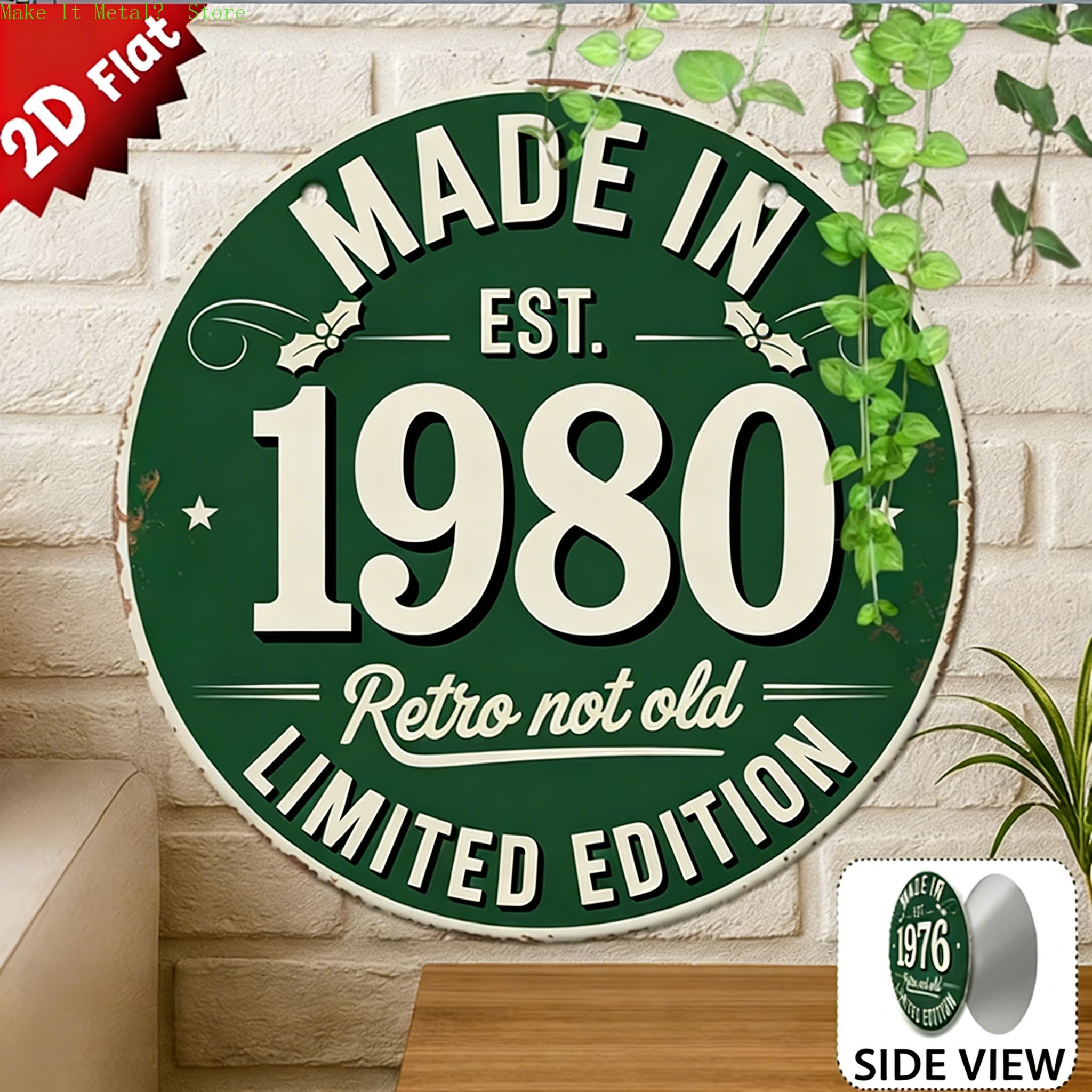 Made in 1976 Retro Not Old 2D  - Brass Weight Plate のレビューと価格
