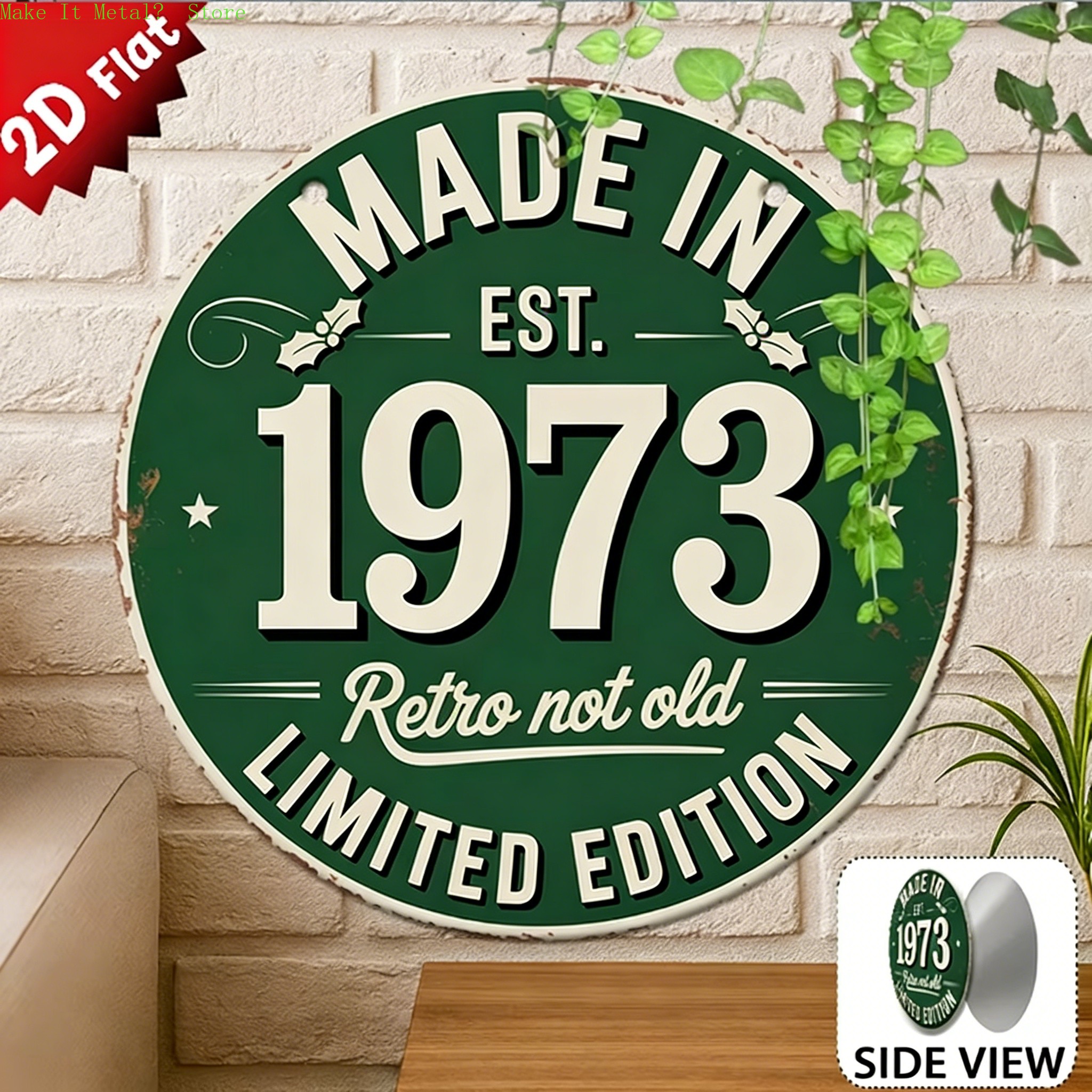 Made in 1976 Retro Not Old 2D  - Brass Weight Plate のレビューと価格