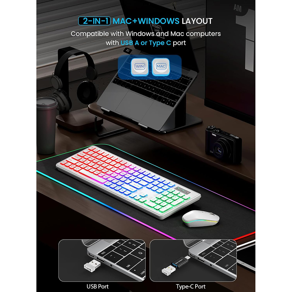 Backlit Wireless Keyboard and  - Gaming Keyboard Bundle のレビューと価格